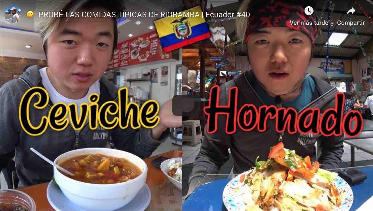? VIDEO | Popular YouTuber de Corea del Sur Prueba la Comida Típica de Riobamba