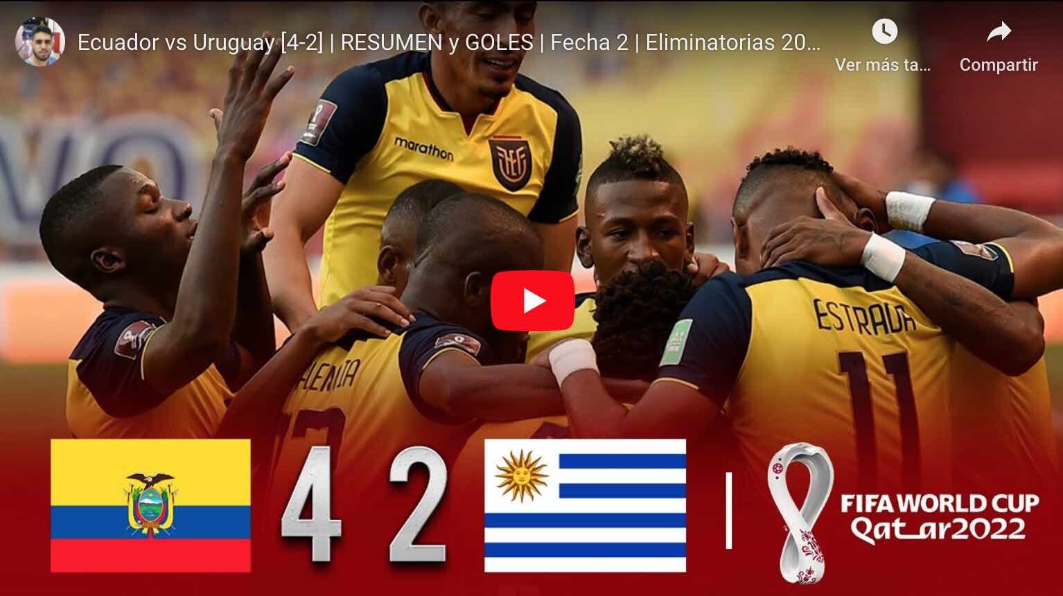 VIDEO: Goles Ecuador vs Uruguay 4-2 | Eliminatorias 2020