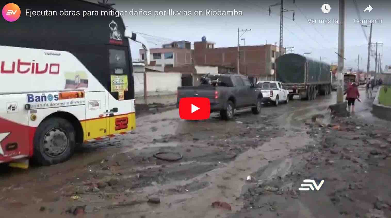 VIDEO: Ejecutan obras para mitigar daños por lluvias en Riobamba