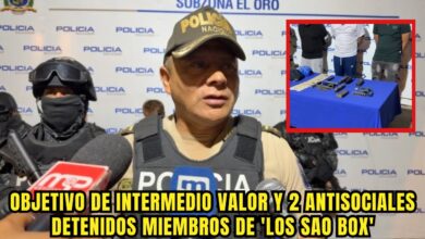 1 Objetivo de intermedio valor y 2 Antisociales aprehendidos en Machala