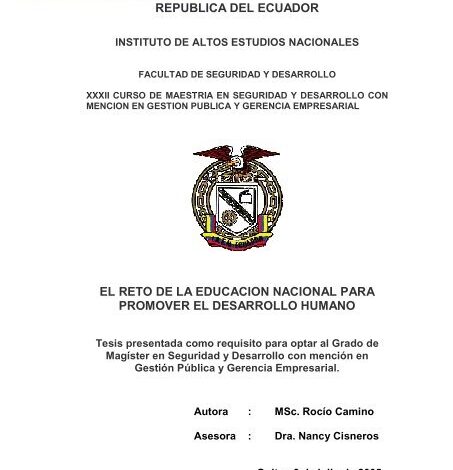republica del ecuador el reto de la educacion nacional para ...