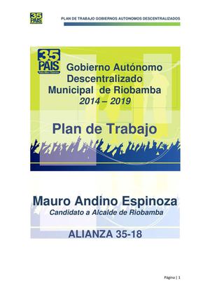 Plan Estratégico Territorial Riobamba Provincia Córdoba