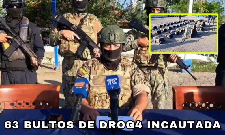 Importante decomiso de 63 bultos de SSF en Santa Elena