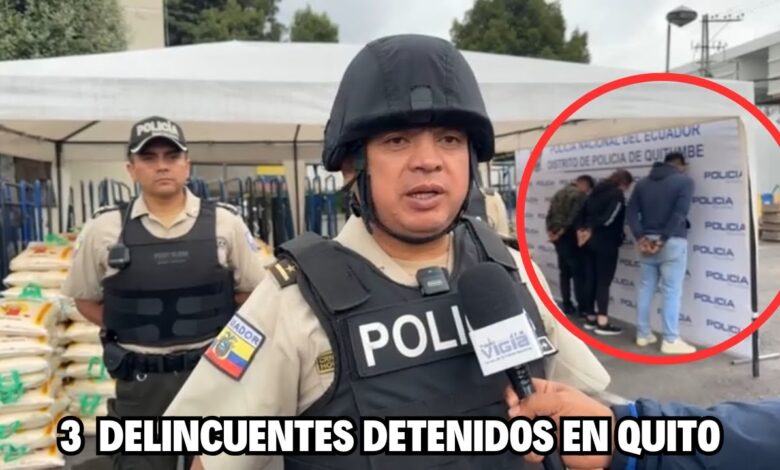 3 Delincuentes aprehendidos en la ciudad de Quito