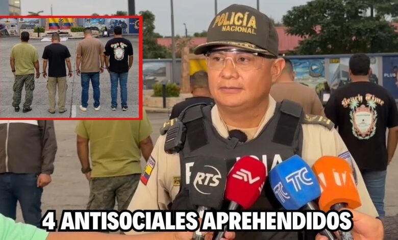 4 Antisociales detenidos con objetos prohibidos en Guayas