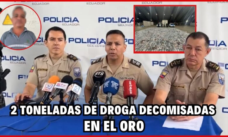 Policía Nacional decomisa 2 Toneladas de SSF y captura a 2 traficantes en  El Oro