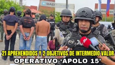 Operativo 'Apolo 15' deja 23 aprehendidos junto con 2 objetivos de  intermedio valor