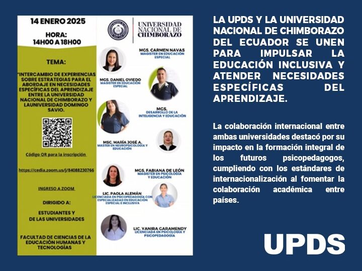 UPDS Y Universidad Nacional de Chimborazo del Ecuador se unen para ...