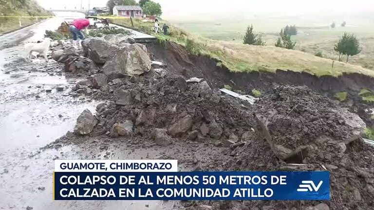 Un colapso mantiene cerrada la vía que conecta Chimborazo con ...
