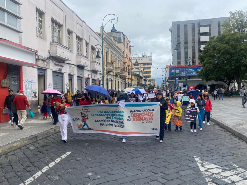Riobamba se movilizó en defensa de los derechos de los animales