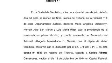Causa n° 1537 “Carrascosa, Carlos Alberto s/ Homicidio calificado ...