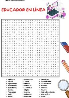 Spanish Online Educator Word Search Puzzle Activity by Little Angel Puzzle
